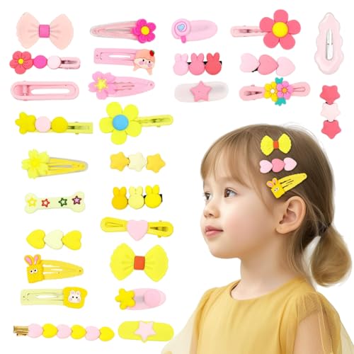 MAYCREATE® 28Pcs Hair Clips for Baby Girls Cute Floral Hair Clips Bang Hair Clips No Repeat Hair Accessories Headpieces Gift for Girls, Pink & Yellow MAYCREATE® 28Pcs Hair Clips for Baby Girls Cute Floral Hair Clips Bang Hair Clips No Repeat Hair Accessories Headpieces Gift for Girls, Pink & Yellow